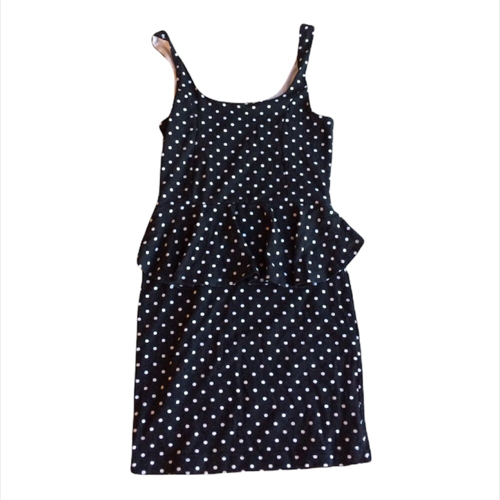 Black and white polka dot dress